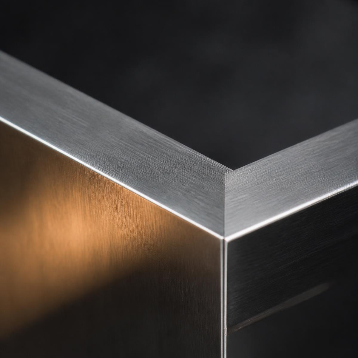 Präzise Kante eines Stahlbauteils